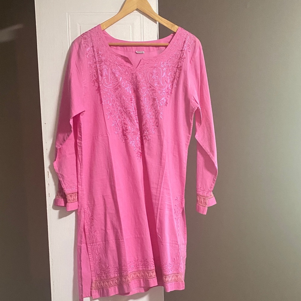 Pink Cotton Kurta